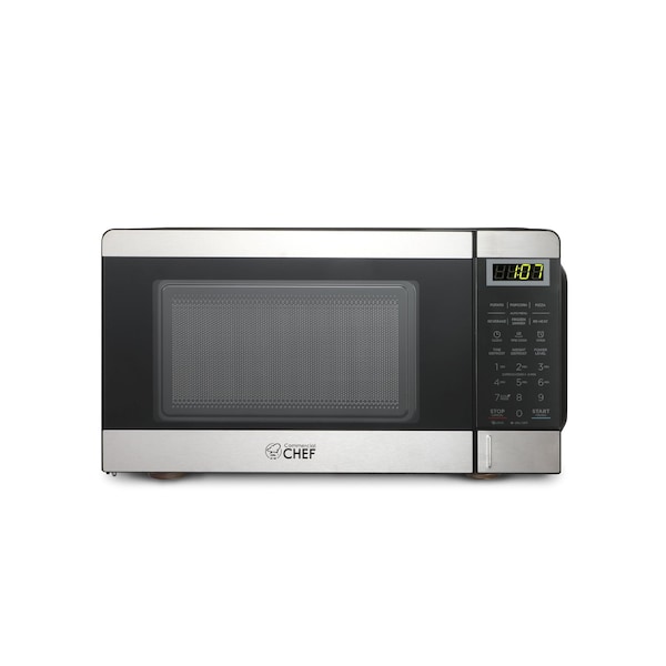 Commercial Chef Countertop Microwave Oven, 0.7 Cubic Feet, Stainless Steel - CHM770SS