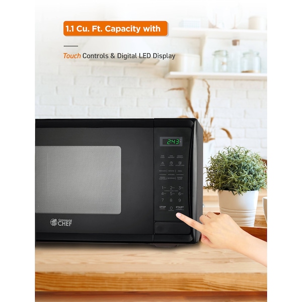 Commercial Chef 1000 - Watt Countertop Microwave Oven - CHM11MB