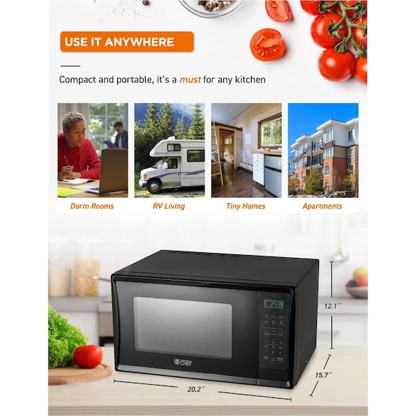 Commercial Chef 1000 - Watt Countertop Microwave Oven - CHM11MB