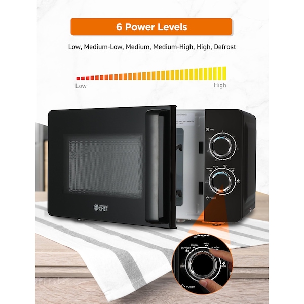 Commercial Chef 0.7 cu ft. 700 - Watt Countertop Microwave Oven, Black - CHM7DBD