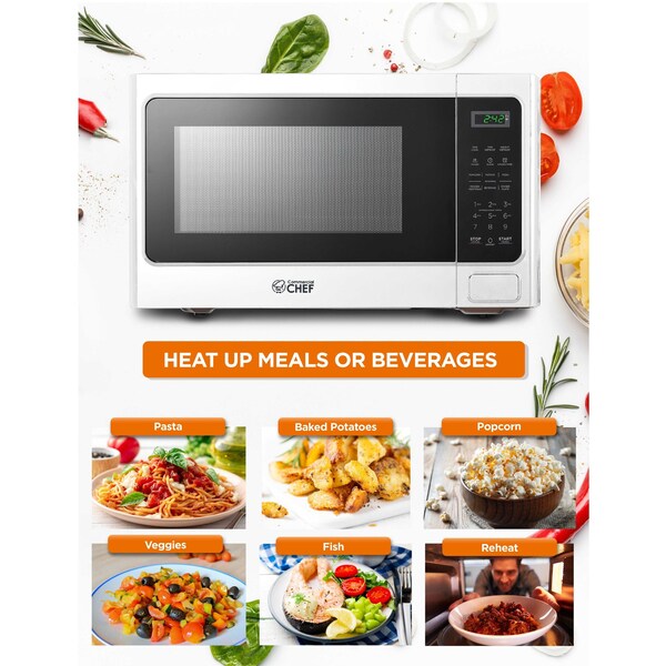 Commercial Chef 1.3 cu ft. 1000 - Watt Countertop Microwave Oven - CHM13MW6
