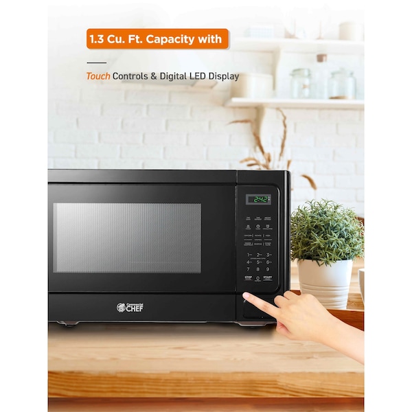 Commercial Chef 1.3 cu ft. 1000 - Watt Countertop Microwave Oven - CHM13MB6