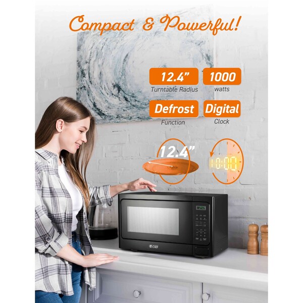 Commercial Chef 1.3 cu ft. 1000 - Watt Countertop Microwave Oven - CHM13MB6