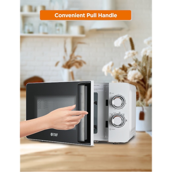 Commercial Chef 0.7 cu ft. 700 - Watt Countertop Microwave Oven, White - CHM7DWD