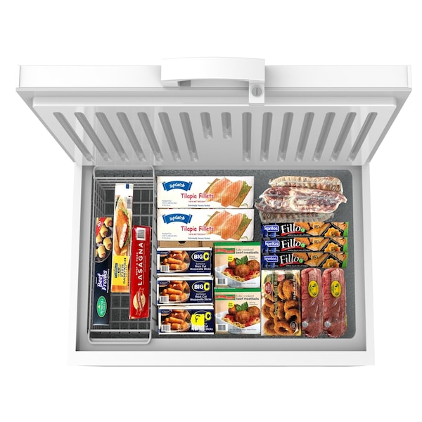 Koolmore Commercial Deep Chest Freezer with Wire Basket, 10 cu. ft. Compact Food and Meat Storage - SCF-9C
