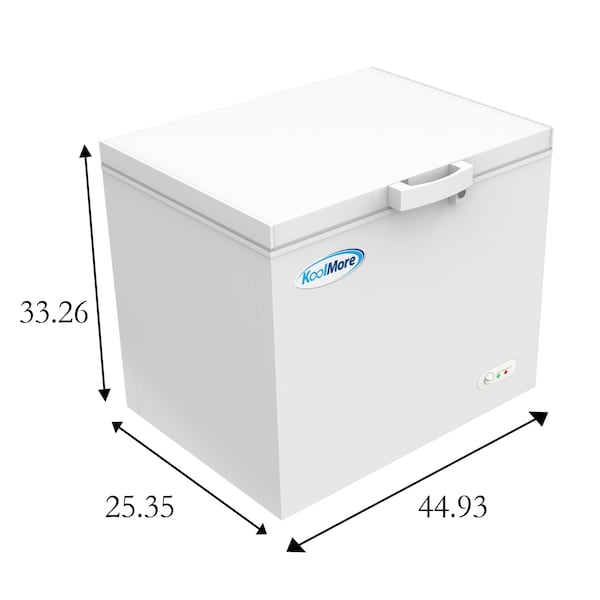 Koolmore Commercial Deep Chest Freezer with Wire Basket, 10 cu. ft. Compact Food and Meat Storage - SCF-9C