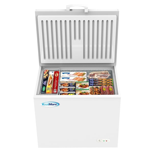 Koolmore Commercial Deep Chest Freezer with Wire Basket, 10 cu. ft. Compact Food and Meat Storage - SCF-9C
