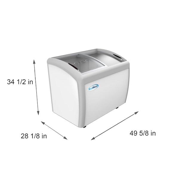 Koolmore Commercial Ice Cream Freezer Display Case, Glass Top Chest Freezer with 4 Storage Baskets and Clear - MCF-12C