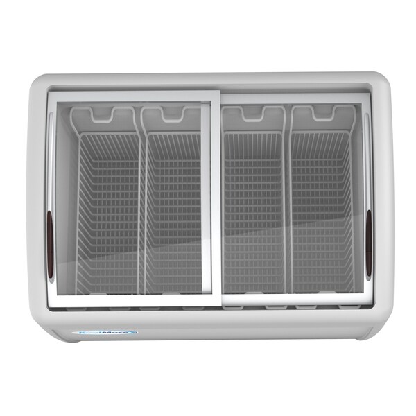 Koolmore Commercial Ice Cream Freezer Display Case, Glass Top Chest Freezer with 4 Storage Baskets and Clear - MCF-12C
