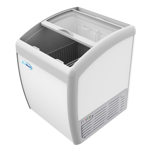 Koolmore Commercial Ice Cream Freezer Display Case, Glass Top Chest Freezer with 2 Storage Baskets and Clear - MCF-6C