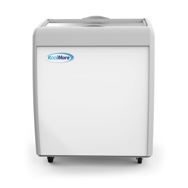 Koolmore Commercial Ice Cream Freezer Display Case, Glass Top Chest Freezer with 2 Storage Baskets and Clear - MCF-6C