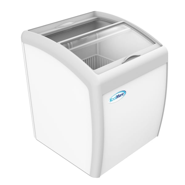 Koolmore Commercial Ice Cream Freezer Display Case, Glass Top Chest Freezer with 2 Storage Baskets and Clear - MCF-6C