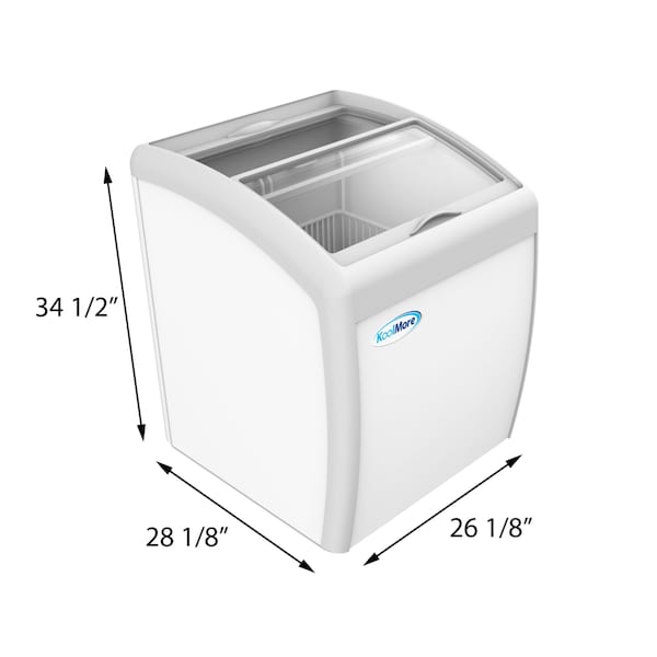 Koolmore Commercial Ice Cream Freezer Display Case, Glass Top Chest Freezer with 2 Storage Baskets and Clear - MCF-6C