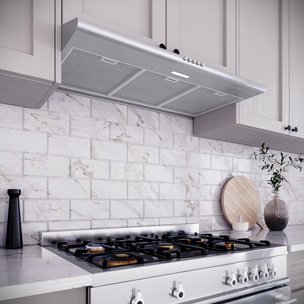 Streamline 36 in. Consoli Ducted Undermount 80 CFM Range Hood in Brushed Stainless Steel - T-10711-1-DT