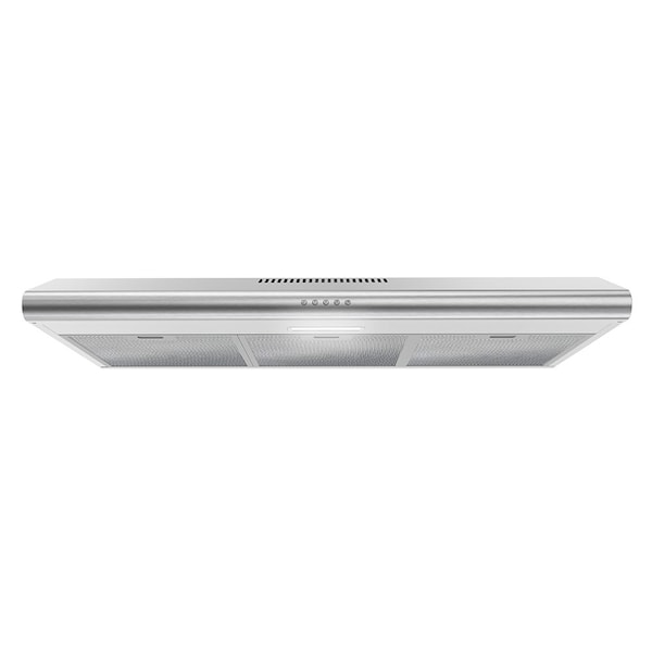 Streamline 36 in. Consoli Ducted Undermount 80 CFM Range Hood in Brushed Stainless Steel - T-10711-1-DT