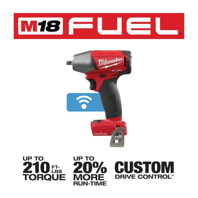 Milwaukee M18 FUEL ONE-KEY Llave de impacto inalámbrica sin escobillas de iones de litio de 18V de 3/8 pulgadas con anillo de fricción (herramienta solamente) - 2758-20