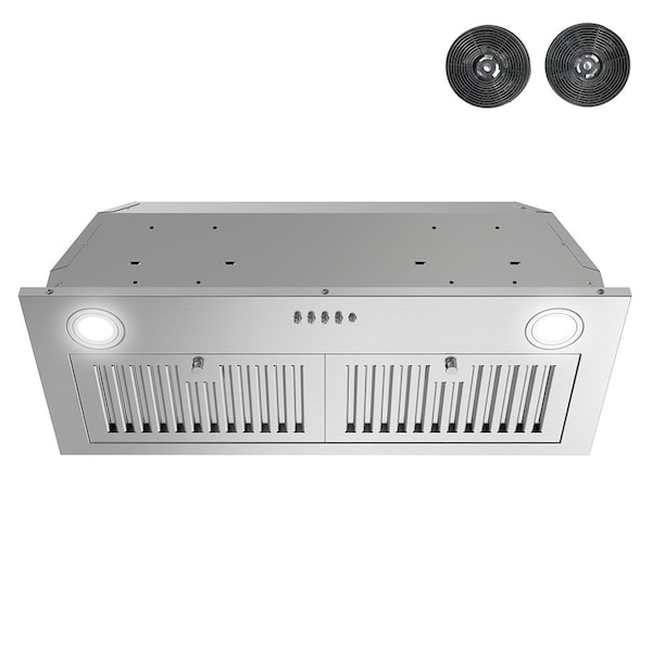 Streamline 28 in. Sacchi Ductless Insert 350 CFM Range Hood in Brushed Stainless Steel - T-4015-1-DL