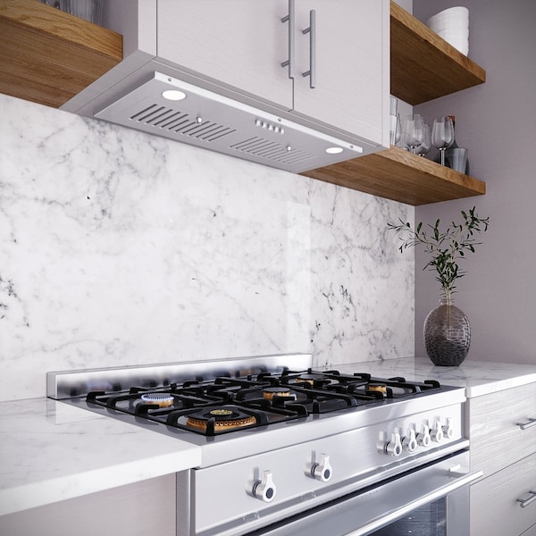 Streamline 28 in. Sacchi Ductless Insert 350 CFM Range Hood in Brushed Stainless Steel - T-4015-1-DL