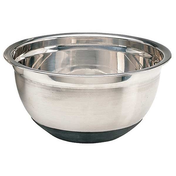 Crestware Mixing Bowl, Stainless Steel w/Rubber, 8qt - MBR08
