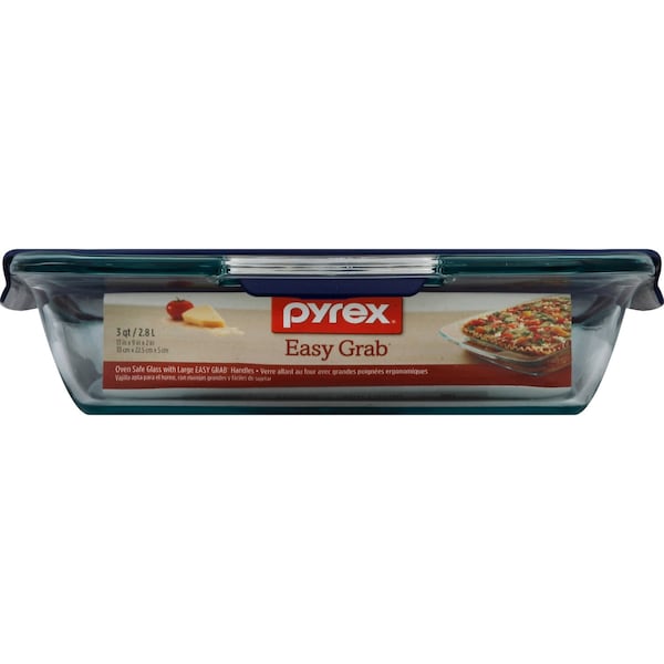 Pyrex 9.75 in. W X 15.5 in. L Baking Dish Blue/Clear - 1085803