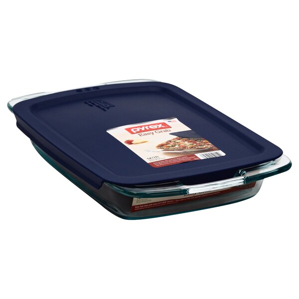 Pyrex 9.75 in. W X 15.5 in. L Baking Dish Blue/Clear - 1085803