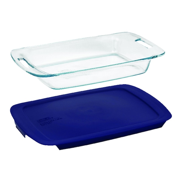 Pyrex 9.75 in. W X 15.5 in. L Baking Dish Blue/Clear - 1085803