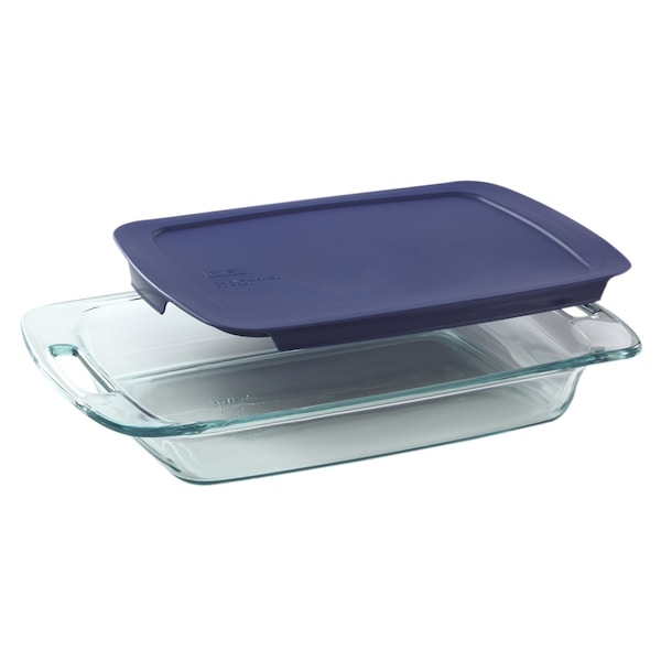 Pyrex 9.75 in. W X 15.5 in. L Baking Dish Blue/Clear - 1085803
