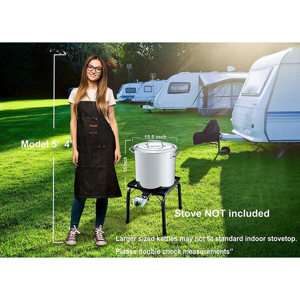 Concord Stainless Steel Brew Kettle w/ Domed Lid, 50 Quart - S4039S