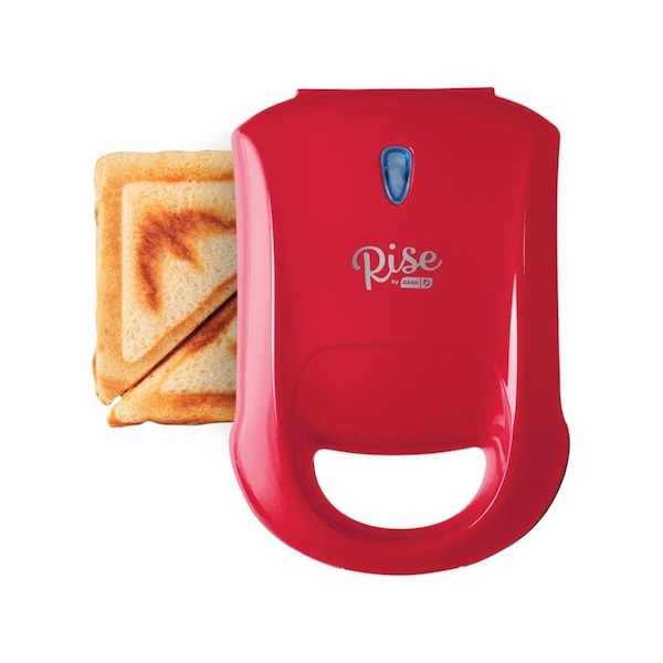 Rise By Dash 7.8 in. L X 6.2 in. W Metal Nonstick Surface Red Sandwich Grill - RPM100GBRR06