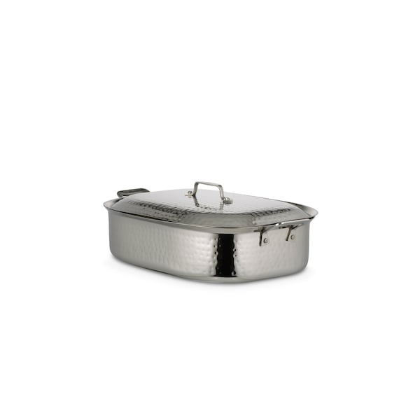 Bon Chef Cucina French Oven W/ Lid, Hammered Finish, 15" X 11" X 4", 2 Sq Hndls, 7 Qt - 60004HF