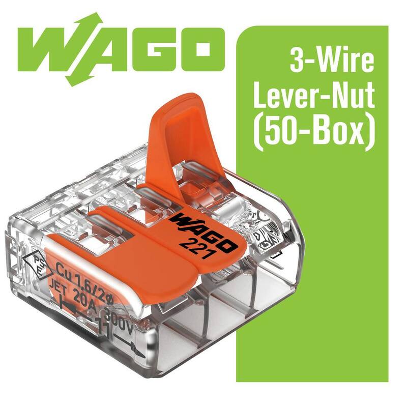 WAGO 221-413 Lever-Nuts 3-Conductor Splicing Connectors, 12-24AWG (Paquete de 50) - 0221413K00-012

WAGO 221-413 Lever-Nuts 3-Conductor Splicing Connectors, 12-24AWG (Paquete de 50) - 0221413K00-012