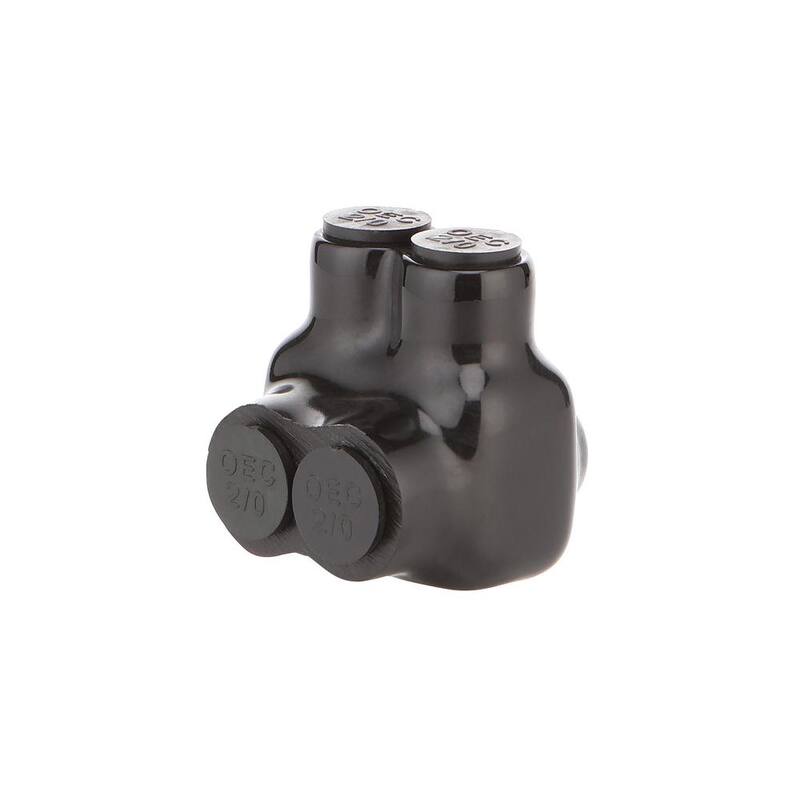 Conector de derivación múltiple aislado con entrada de un solo lado con calibre de 14 AWG a 2/0 AWG, clasificado dualmente, color negro - G60005A.