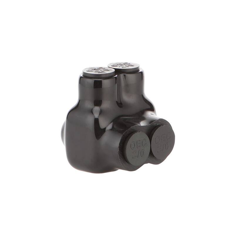 Conector de derivación múltiple aislado con entrada de un solo lado con calibre de 14 AWG a 2/0 AWG, clasificado dualmente, color negro - G60005A.