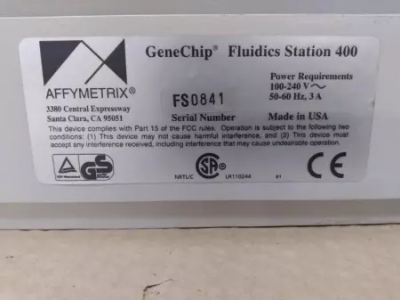 Affymetrix Genechip Fluidics Station 400