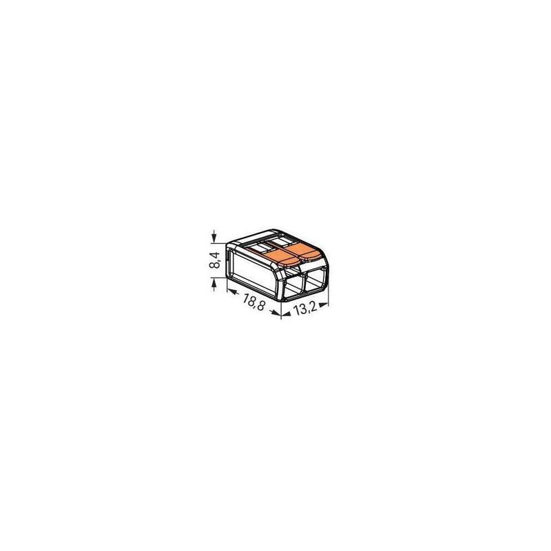 WAGO 221-412 Conectores de empalme compactos de palanca de cable 2 conductores (paquete de 50) - 0221412K00-012