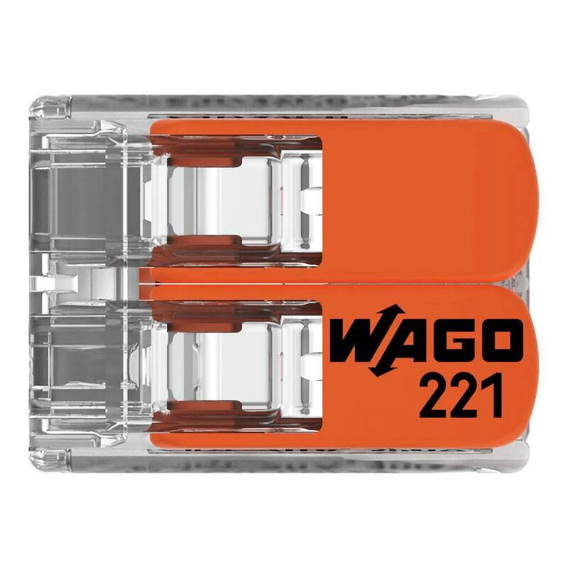 WAGO 221-412 Conectores de empalme compactos de palanca de cable 2 conductores (paquete de 50) - 0221412K00-012