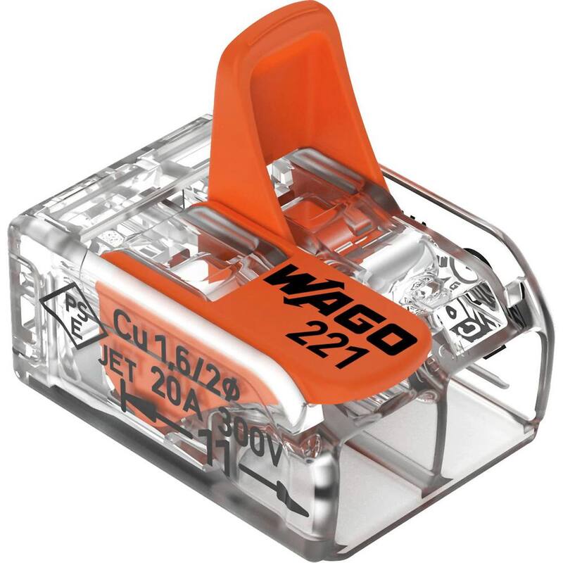 WAGO 221-412 Conectores de empalme compactos de palanca de cable 2 conductores (paquete de 50) - 0221412K00-012
