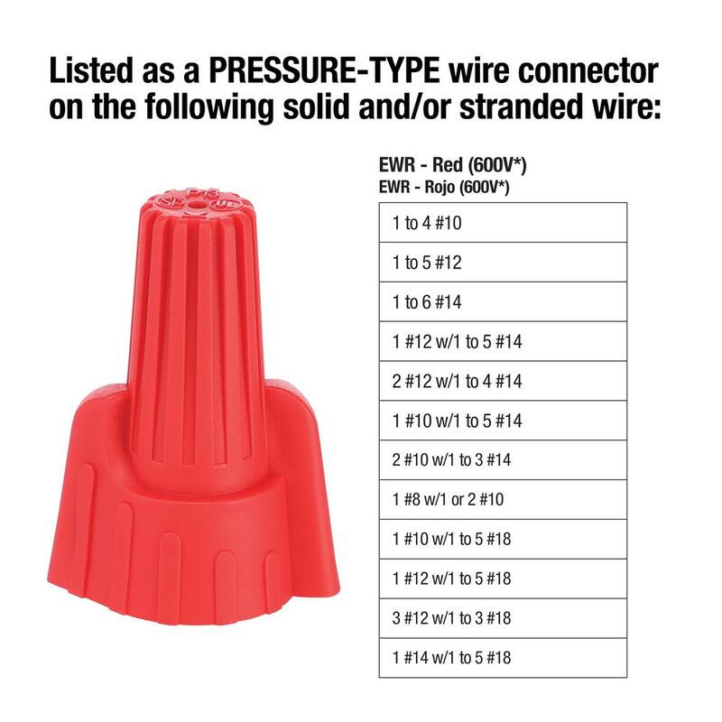 Conectores de cables alados surtidos para electricidad comercial (amarillos y rojos) (paquete de 180) - EWA-180