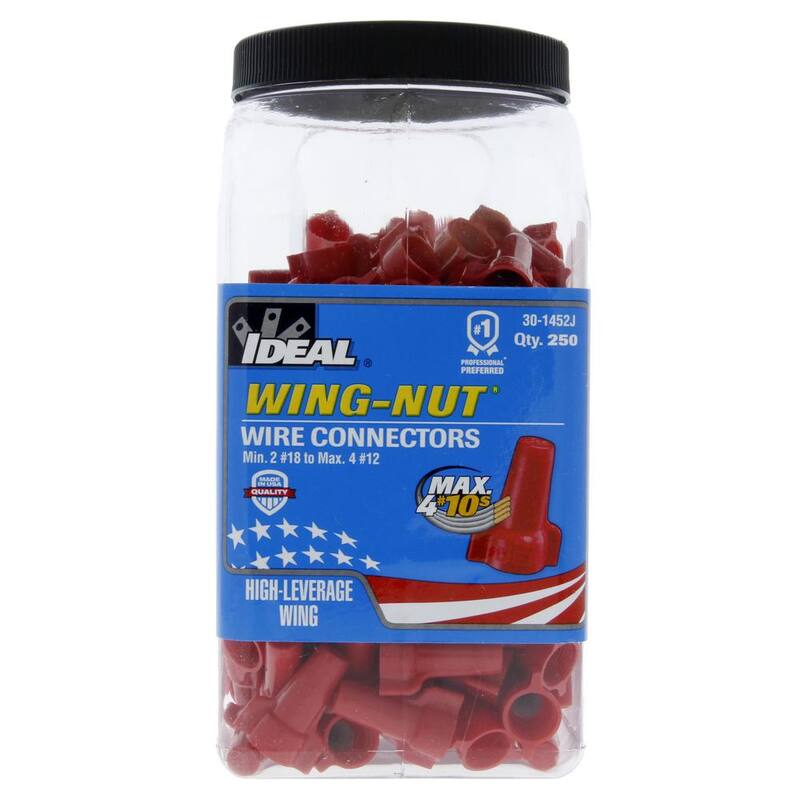 IDEAL 452 Conectores de Alambre Red WING-NUT (250 por Frasco) - 30-1452J