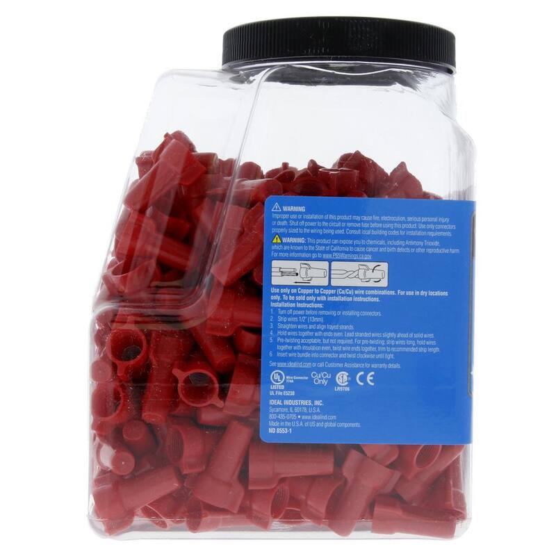 IDEAL 452 Conectores de Alambre Red WING-NUT (250 por Frasco) - 30-1452J
