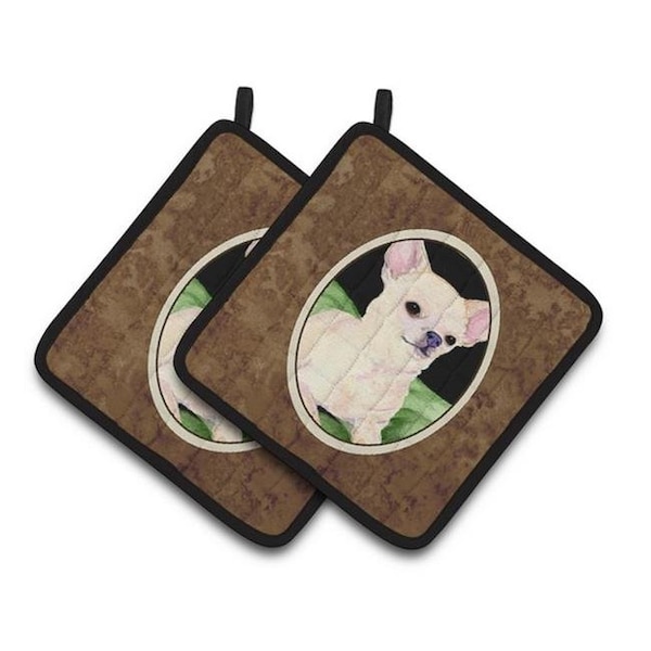 Carolines Treasures Carolines Treasures SS8789PTHD Chihuahua Pair of Pot Holders; 7.5 x 3 x 7.5 in. - SS8789PTHD