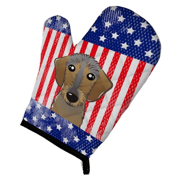 Carolines Treasures American Flag and Wirehaired Dachshund Oven Mitt - BB2163OVMT