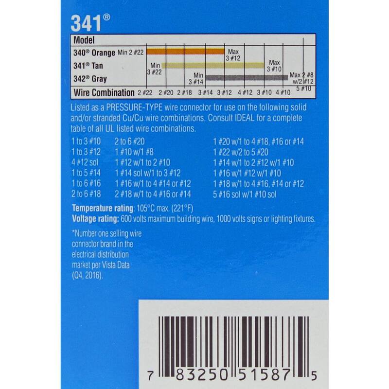 Conectores de alambre IDEAL Twister, 341 - Color Caoba (Frasco de 500) - 30-641J