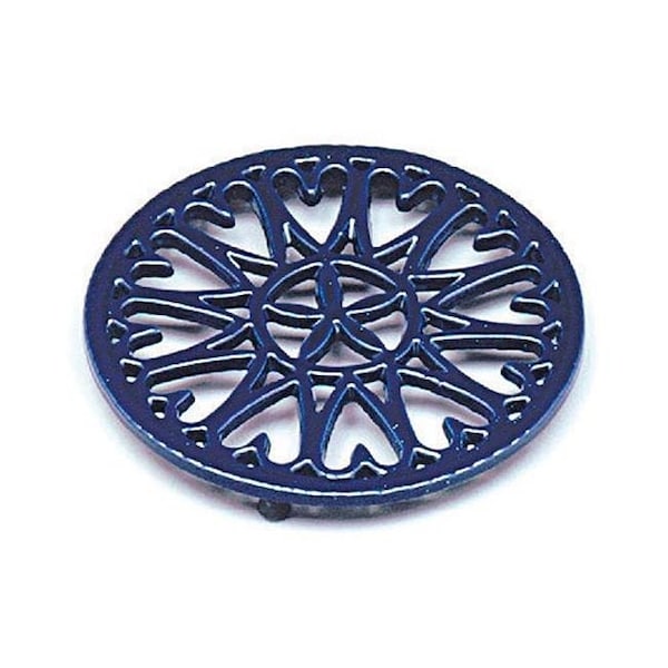 Minuteman Minuteman C-33BL 7 Inch Sunburst - Cast Iron Trivet - Enamel Blue - C-33BL