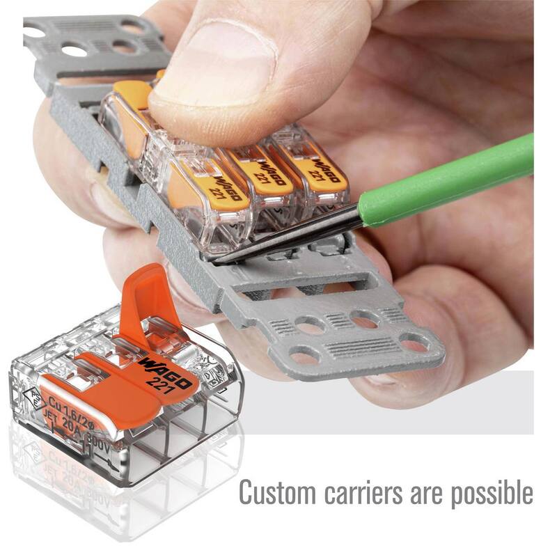 WAGO 221-413/996-010 3-Wire Lever Nuts Conector de empalme compacto para conductores, 12-24 AWG (paquete de 10) - 60338741