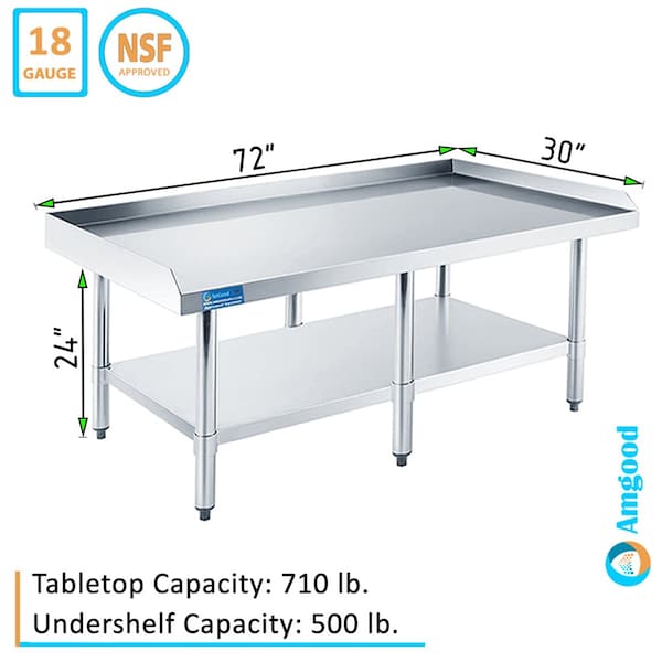 Amgood 30in x 72in Stainless Steel Equipment Stand - AMG ES-3072