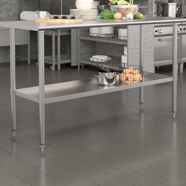 Flash Furniture Galvanized Under Shelf for 24 x 60 Work Tables - NH-GU-2460-GG