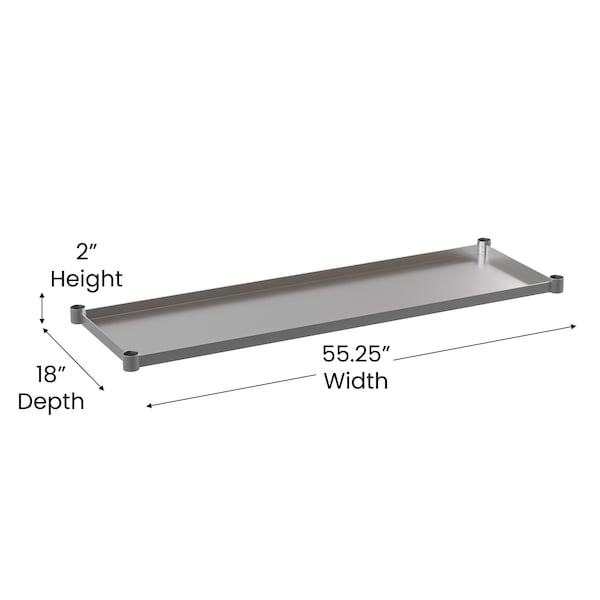 Flash Furniture Galvanized Under Shelf for 24 x 60 Work Tables - NH-GU-2460-GG