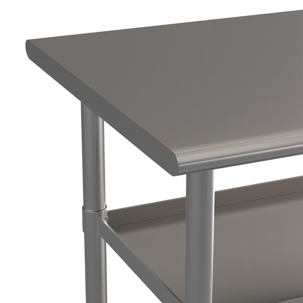 Flash Furniture 60 x 24 Stainless Steel Work Table-2 Undershelves - NH-WT-GU-2460-GG