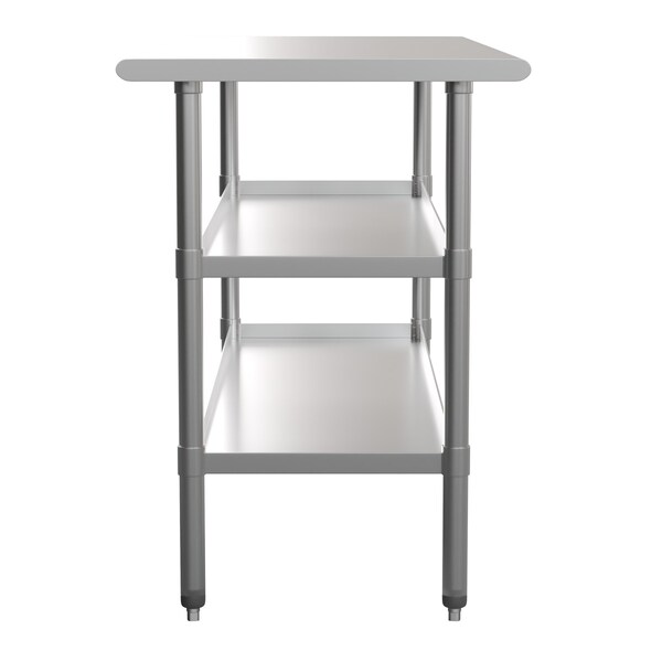 Flash Furniture 60 x 24 Stainless Steel Work Table-2 Undershelves - NH-WT-GU-2460-GG